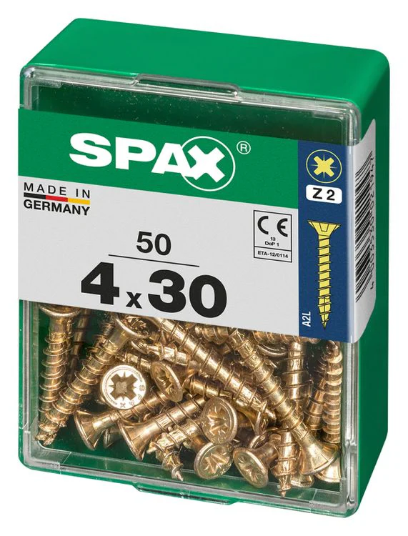 Spax schroef pozidrive verzinkt 4x30mm 50st - Image 2