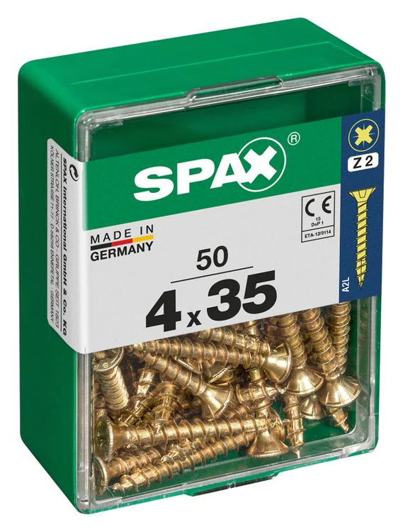 Spax schroef pozidrive verzinkt 4x35mm 50st