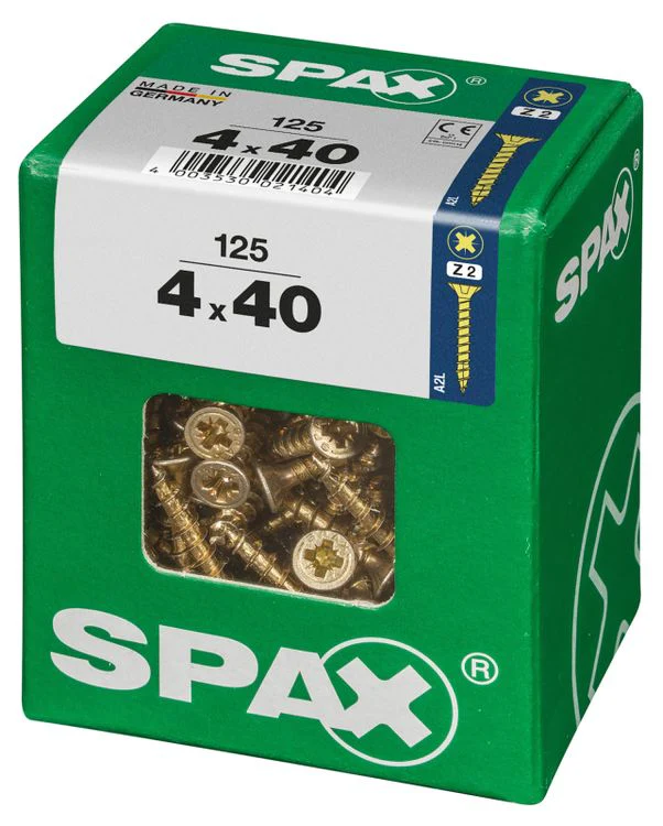 Spax schroef pozidrive verzinkt 4x40mm 125st - Image 2