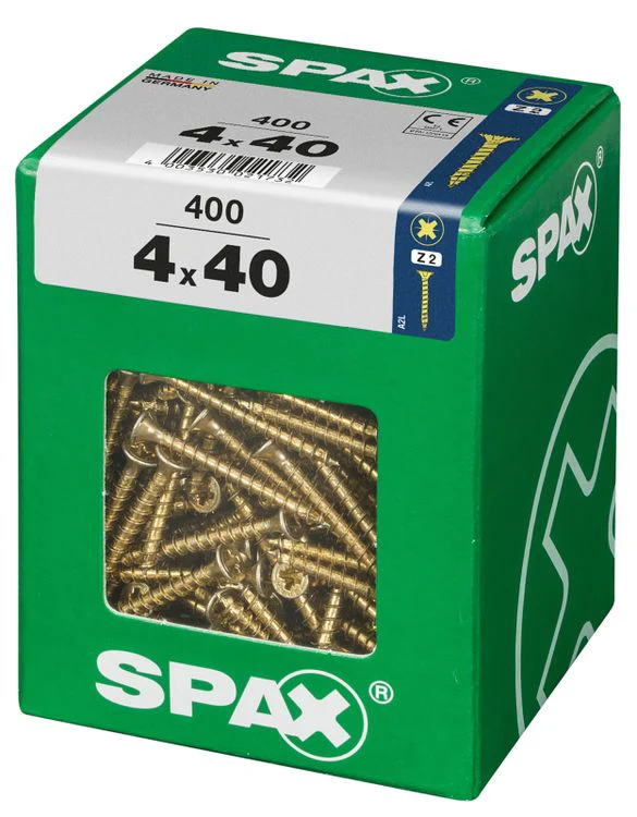 Spax schroef pozidrive verzinkt 4x40mm 400st - Image 2