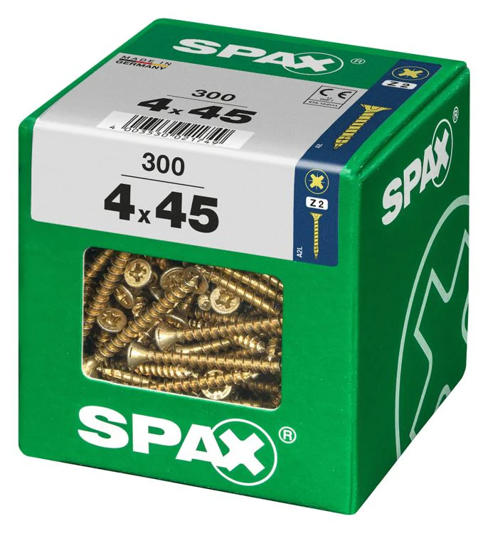Spax schroef pozidrive verzinkt 4x45mm 300st - Image 2