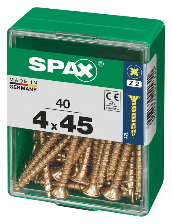 Spax schroef pozidrive verzinkt 4x45mm 40st - Image 2