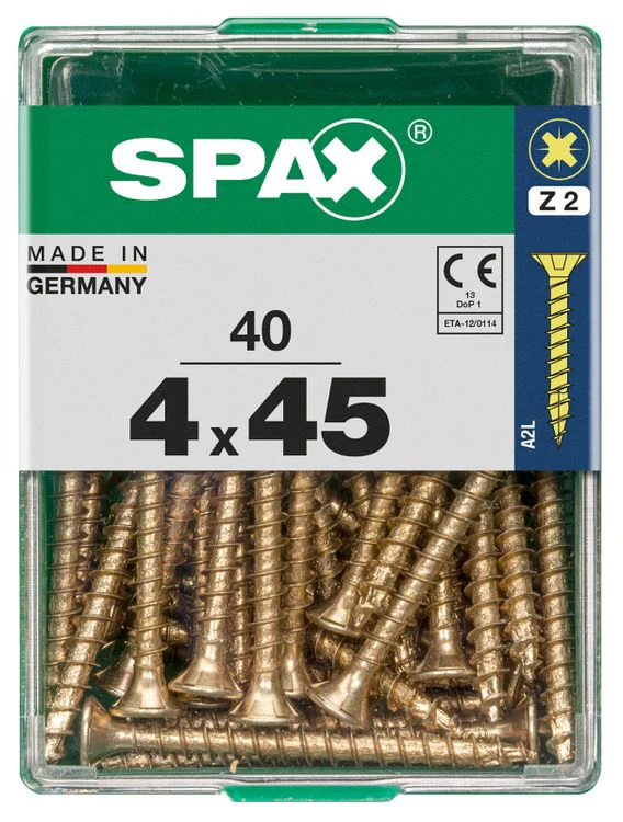 Spax schroef pozidrive verzinkt 4x45mm 40st - Image 3