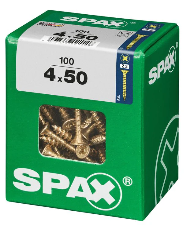 Spax schroef pozidrive verzinkt 4x50mm 100st - Image 2