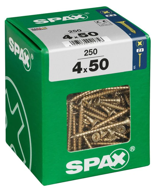 Spax schroef pozidrive verzinkt 4x50mm 250st - Image 2
