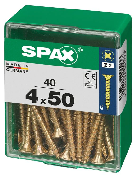 Spax schroef pozidrive verzinkt 4x50mm 40st - Image 2