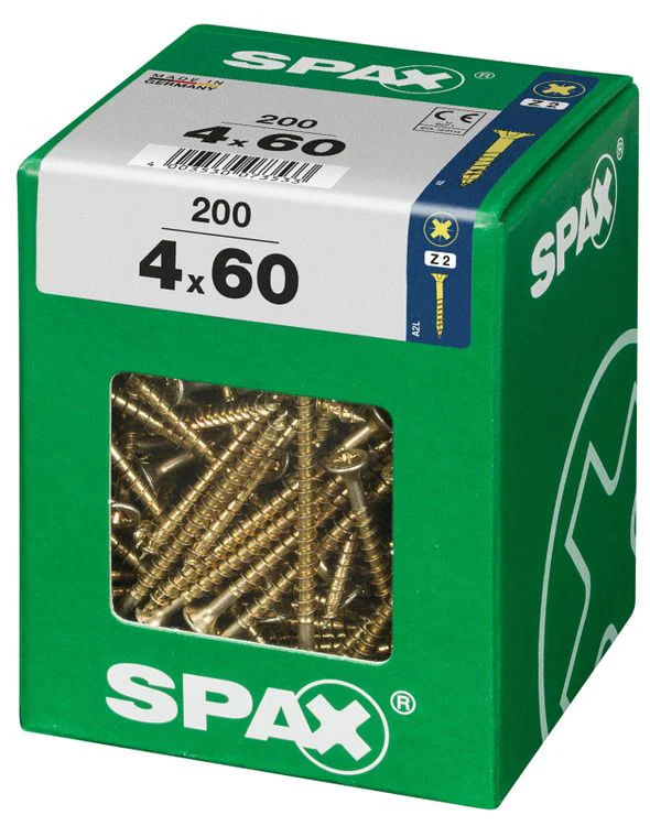 Spax schroef pozidrive verzinkt 4x60mm 200st - Image 2