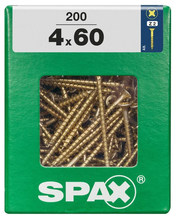 Spax schroef pozidrive verzinkt 4x60mm 200st - Image 3