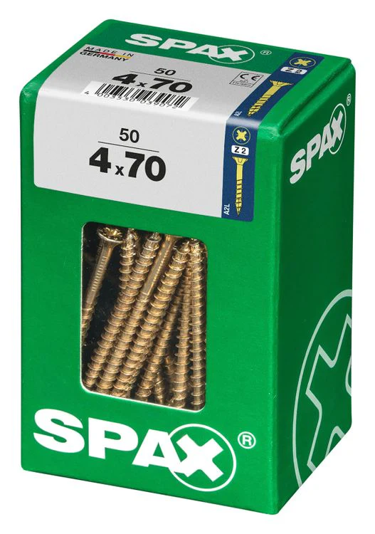 Spax schroef pozidrive verzinkt 4x70mm 50st - Image 2
