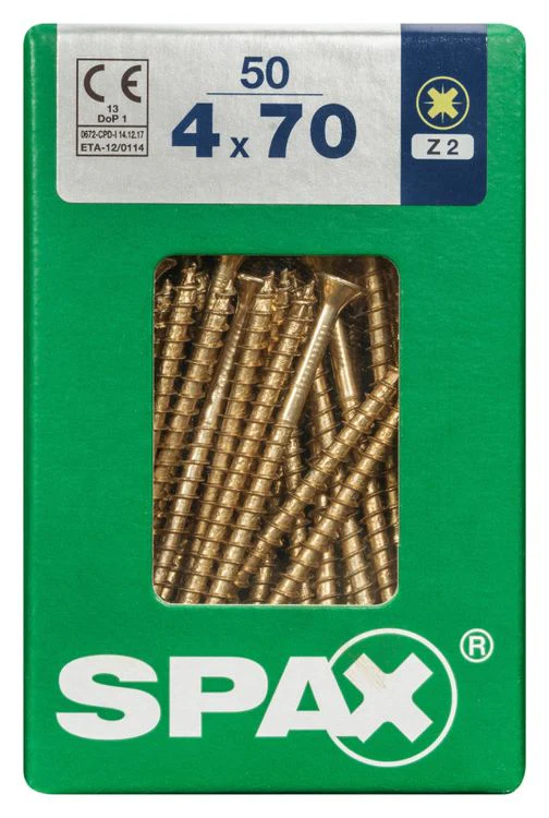 Spax schroef pozidrive verzinkt 4x70mm 50st - Image 3