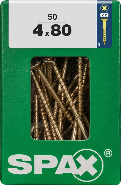 Spax schroef pozidrive verzinkt 4x80mm 50st - Image 3