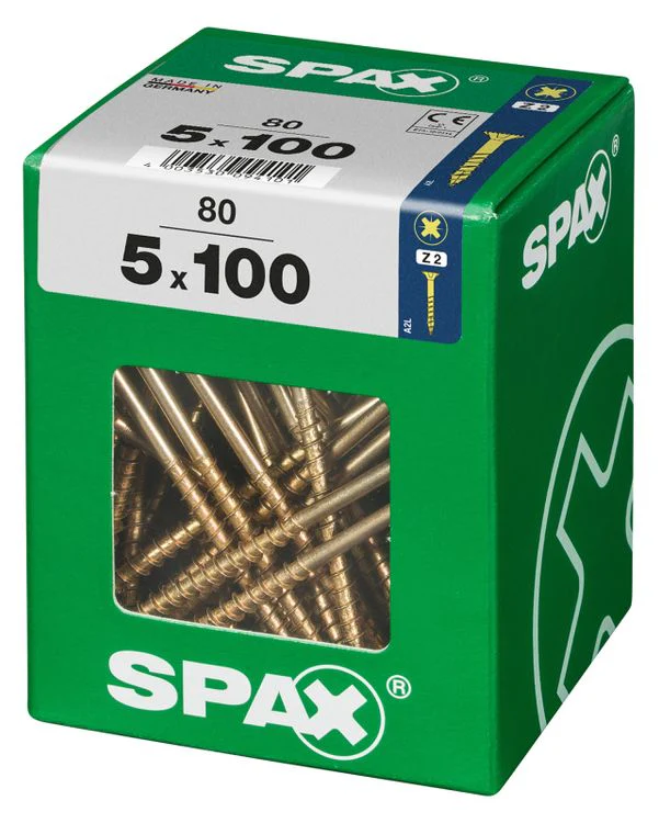 Spax schroef pozidrive verzinkt 5x100mm 80st - Image 2