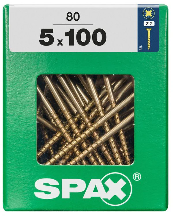 Spax schroef pozidrive verzinkt 5x100mm 80st - Image 3
