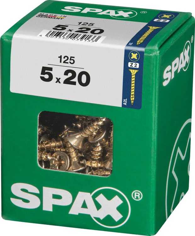Spax schroef pozidrive verzinkt 5x20mm 125st - Image 2