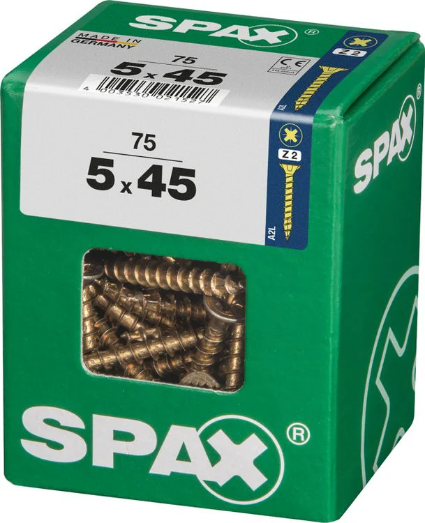 Spax schroef pozidrive verzinkt 5x45mm 75st - Image 2