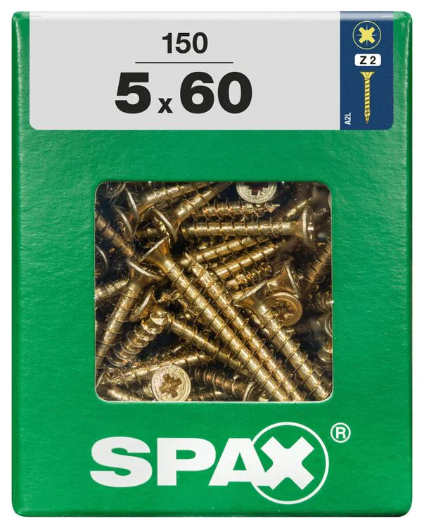 Spax schroef pozidrive verzinkt 5x60mm 150st - Image 2