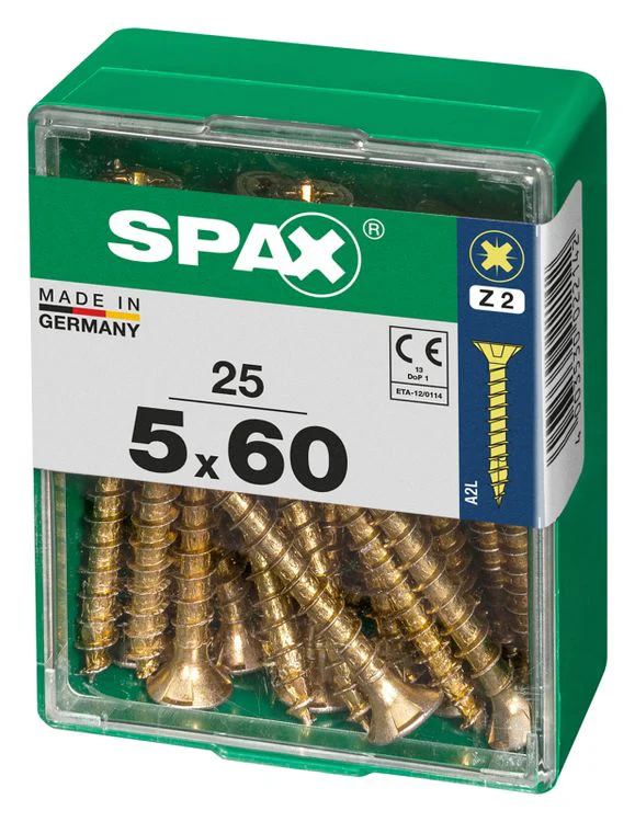 Spax schroef pozidrive verzinkt 5x60mm 25st - Image 2