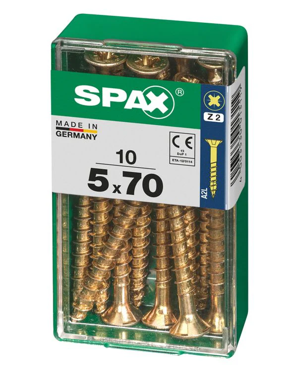 Spax schroef pozidrive verzinkt 5x70mm 10st - Image 2