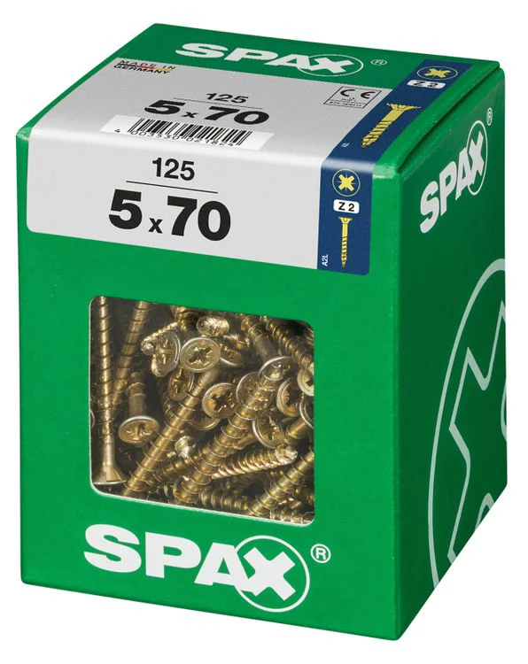 Spax schroef pozidrive verzinkt 5x70mm 125st - Image 2