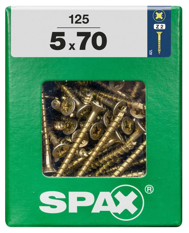 Spax schroef pozidrive verzinkt 5x70mm 125st - Image 3