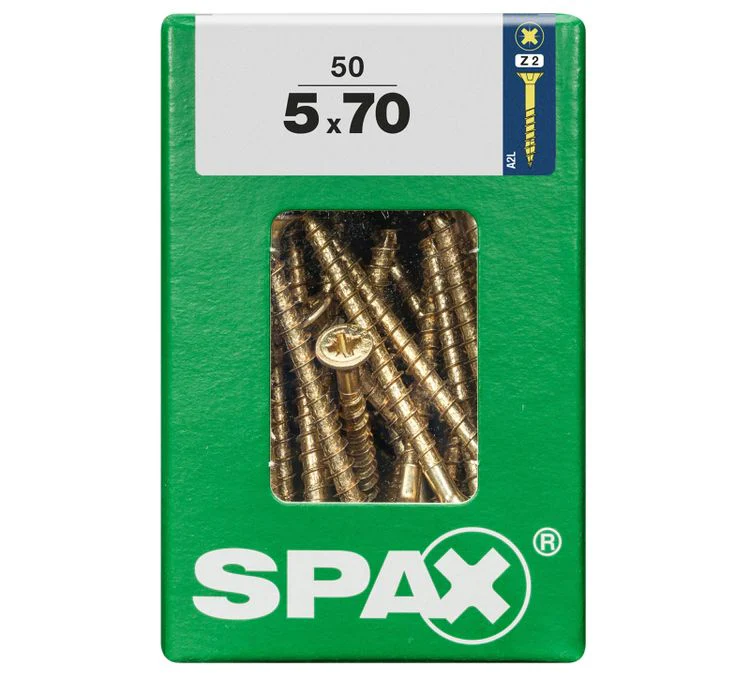 Spax schroef pozidrive verzinkt 5x70mm 50st - Image 3