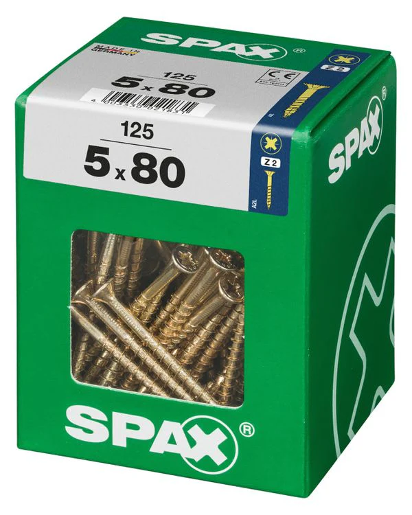 Spax schroef pozidrive verzinkt 5x80mm 125st - Image 2