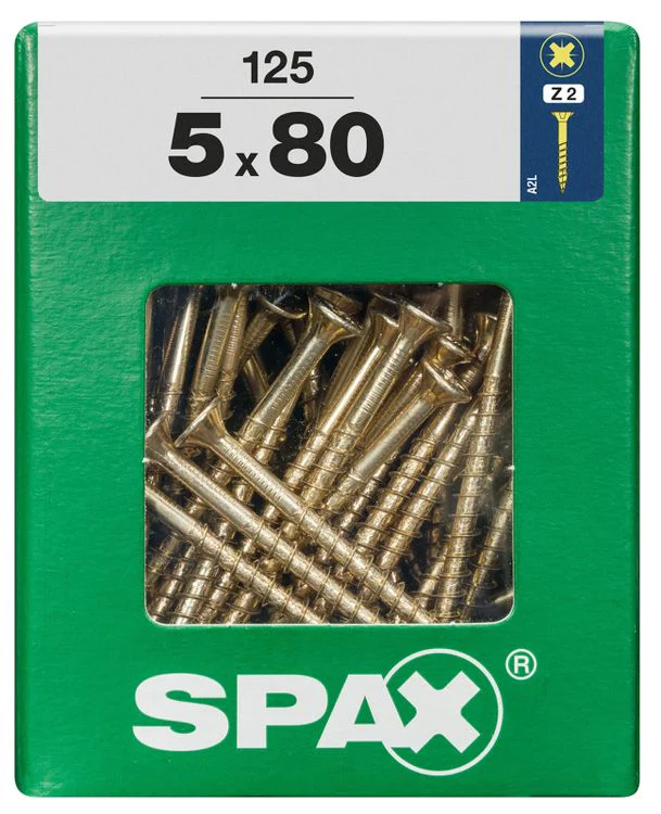 Spax schroef pozidrive verzinkt 5x80mm 125st - Image 3