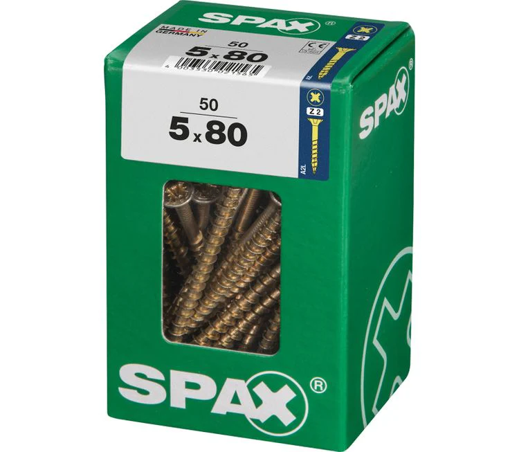 Spax schroef pozidrive verzinkt 5x80mm 50st - Image 2