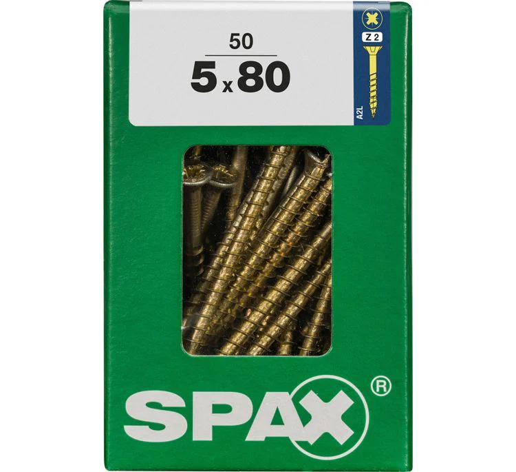 Spax schroef pozidrive verzinkt 5x80mm 50st - Image 3