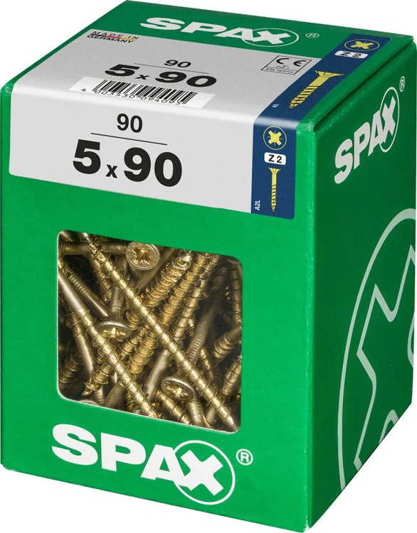 Spax schroef pozidrive verzinkt 5x90mm 90st - Image 2