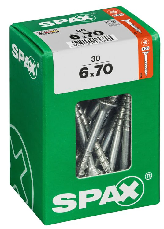 Spax schroef T-star plus verzonken kop 6x70mm 30st