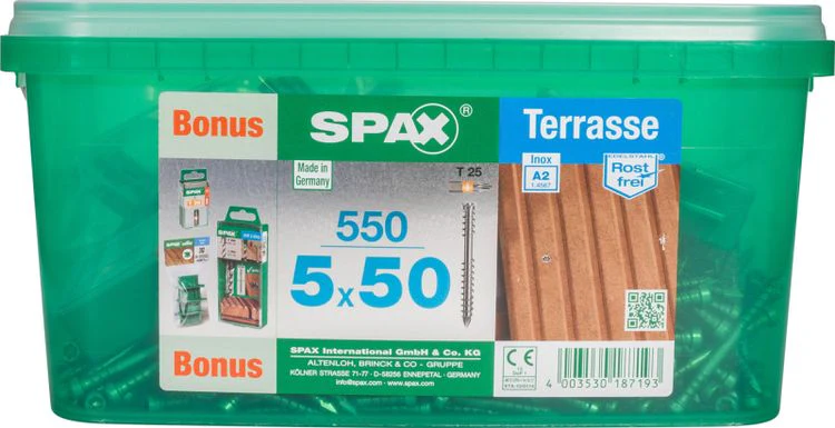 Spax Terrasse terrasschroef T-star plus cilinderkop 5x50mm 550st - Image 3