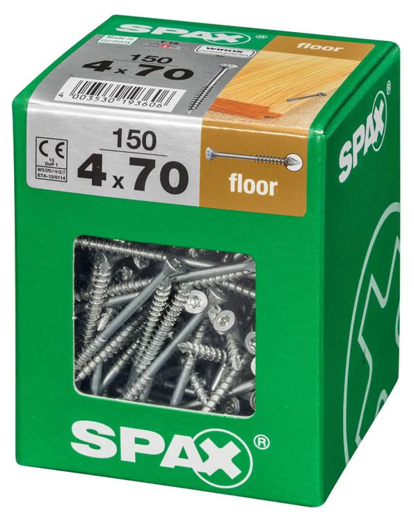 Spax vloerschroef T-star plus verzinkt 4x70mm 150st - Image 2