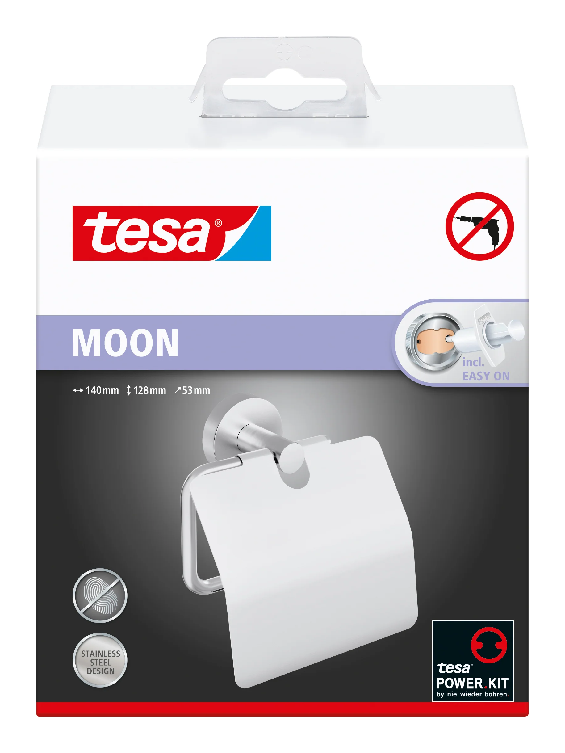 Tesa Moon toilet rol houder RVS enkel zilver - Image 3