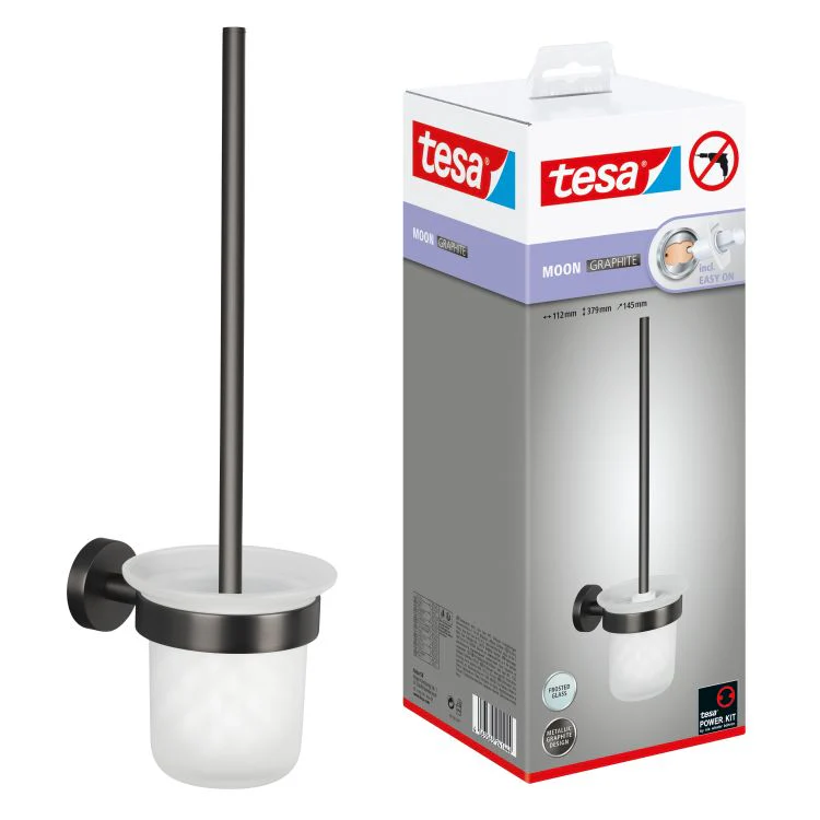 Tesa Moon toiletborstelhouder stainless steel graphite - Image 2