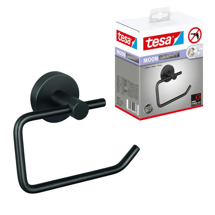 Tesa Moon toiletrolhouder stainless steel graphite - Image 2