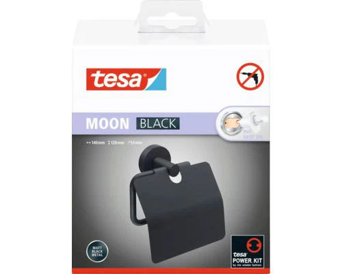 Tesa Moon toiletrolhouder stainless steel zwart - Image 2