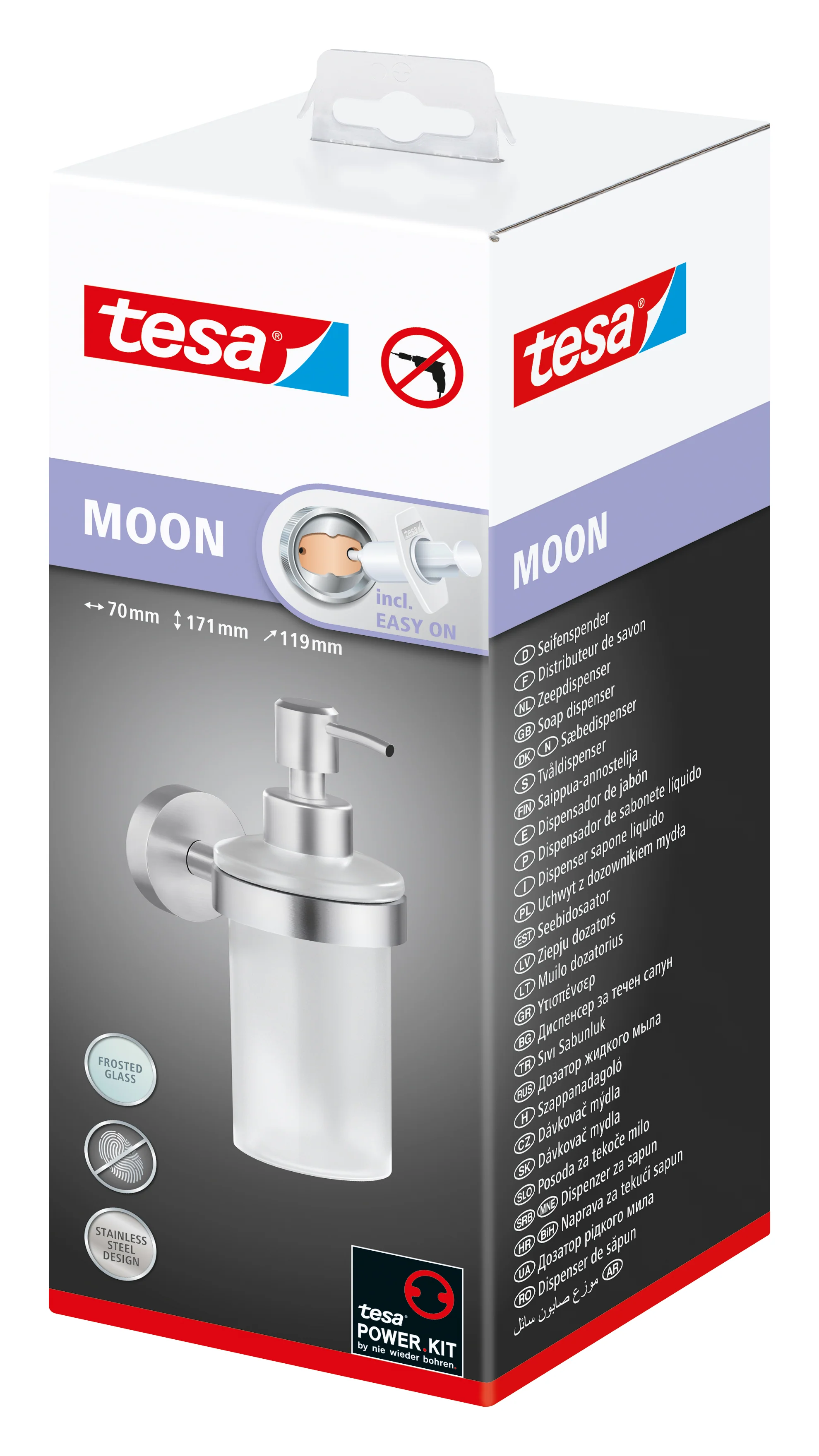 Tesa Moon zeepdispenser RVS enkel zilver 200ml - Image 3