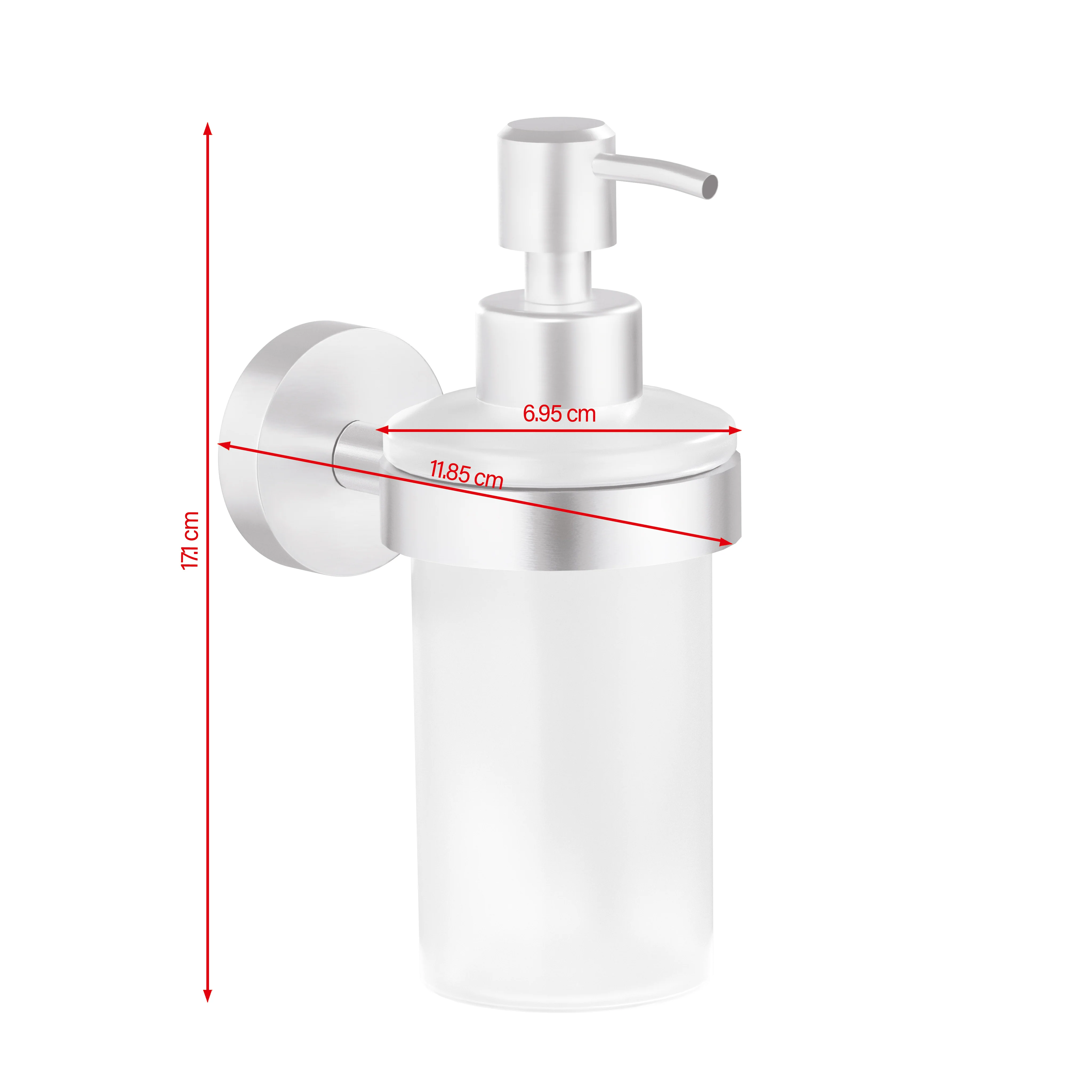 Tesa Moon zeepdispenser RVS enkel zilver 200ml - Image 4