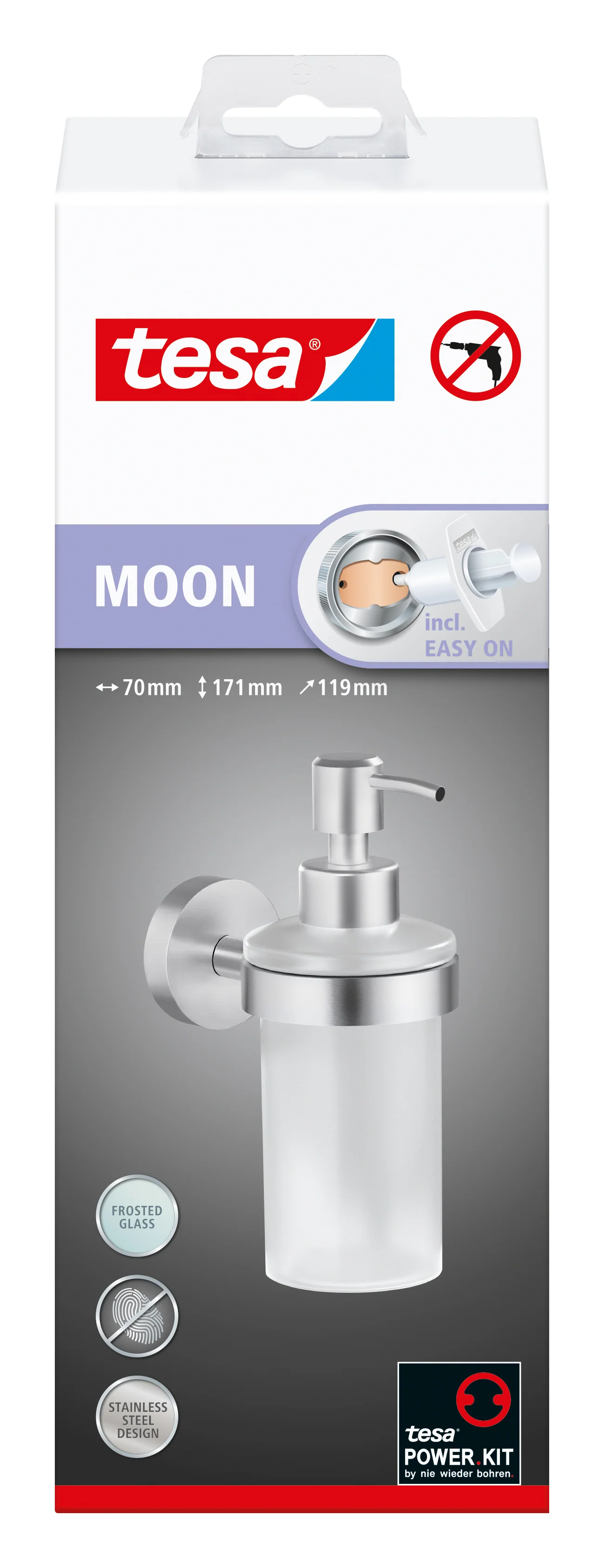 Tesa Moon zeepdispenser RVS enkel zilver 200ml - Image 5