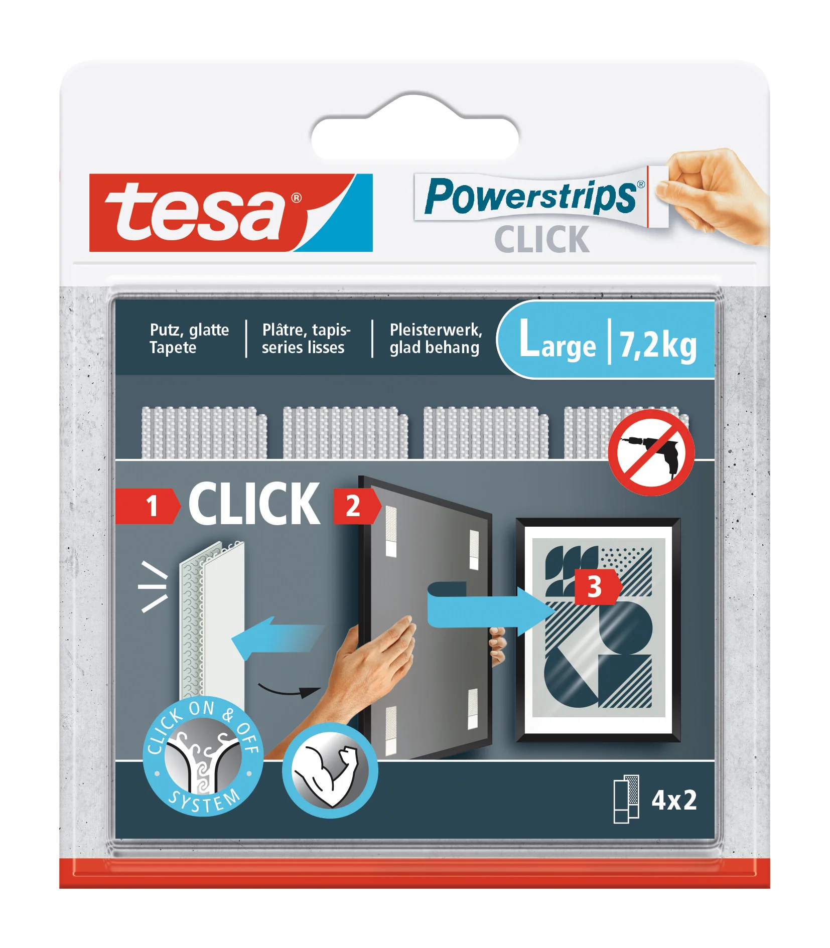 Tesa Powerstrips Click L wit 8st - Image 4