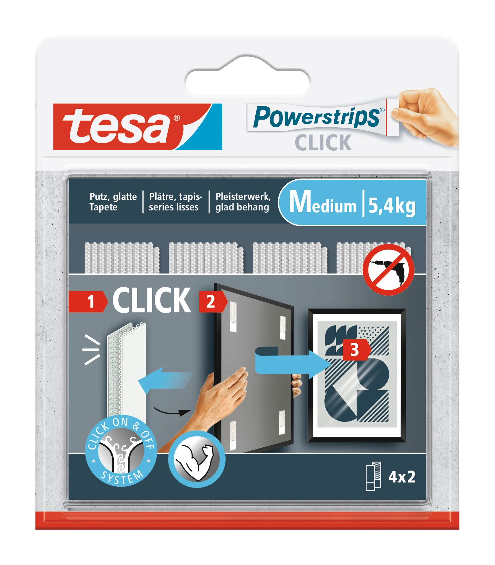 Tesa Powerstrips Click M wit 8st - Image 4