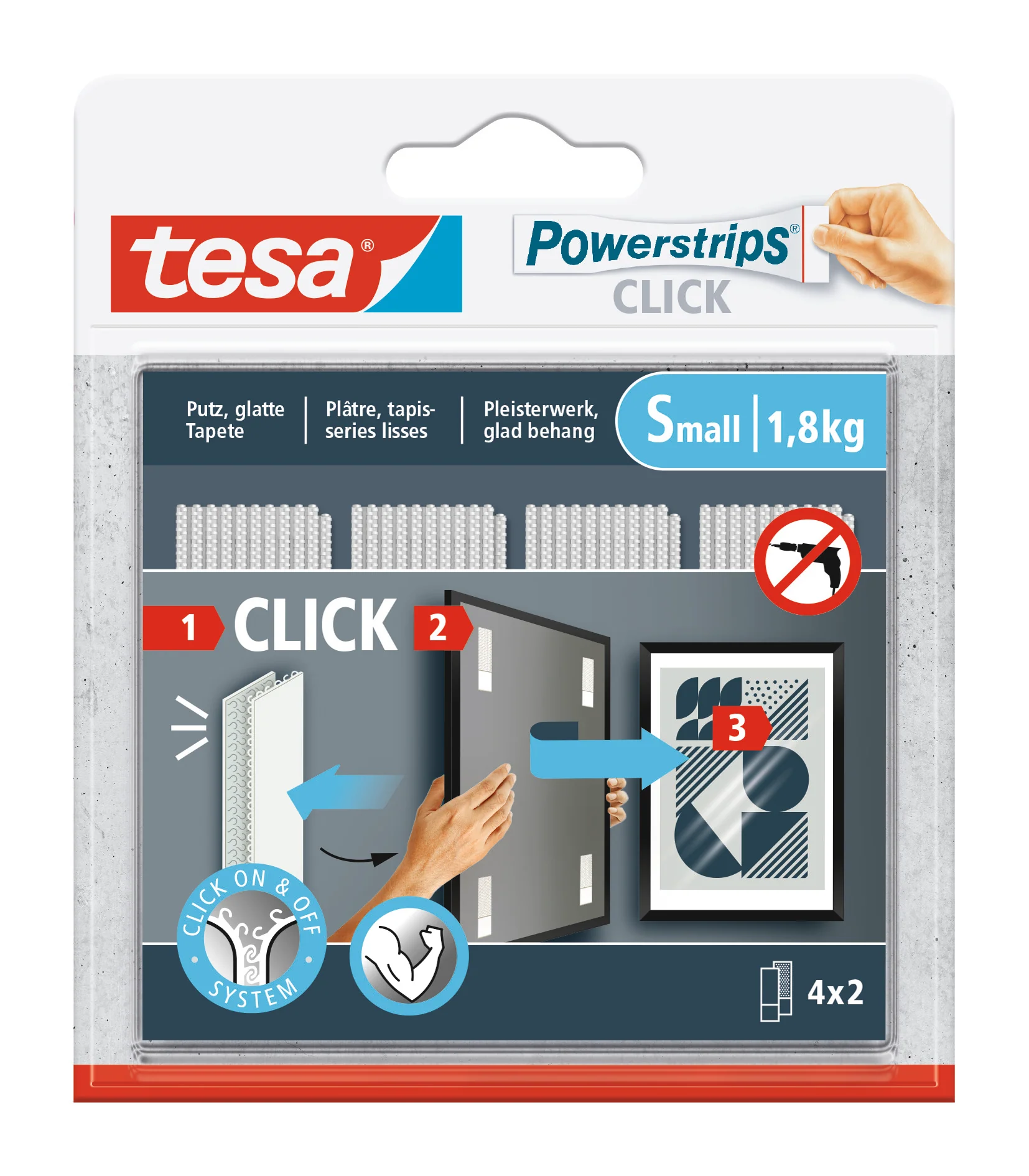 Tesa Powerstrips Click S wit 8st - Image 4