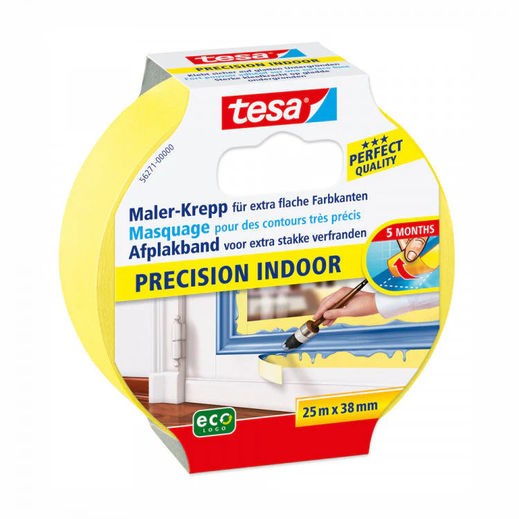 Tesa Proffesional Indoor afplaktape geel 38mm 25m
