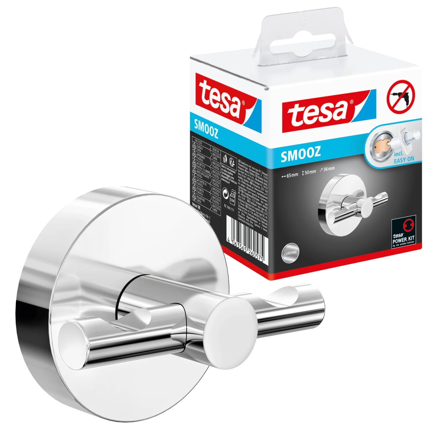 Tesa Smooz haak RVS dubbel zilver - Image 2