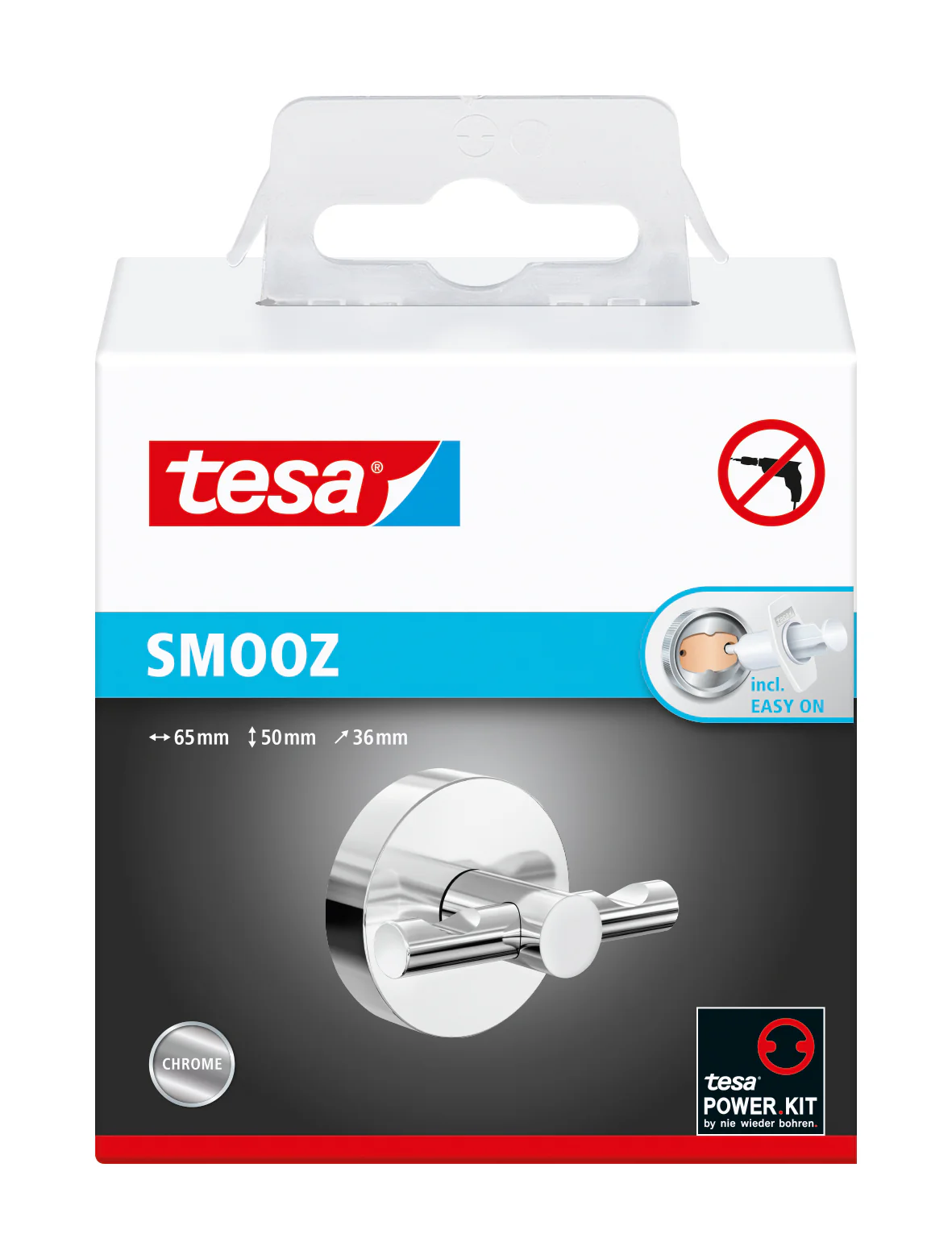 Tesa Smooz haak RVS dubbel zilver - Image 3