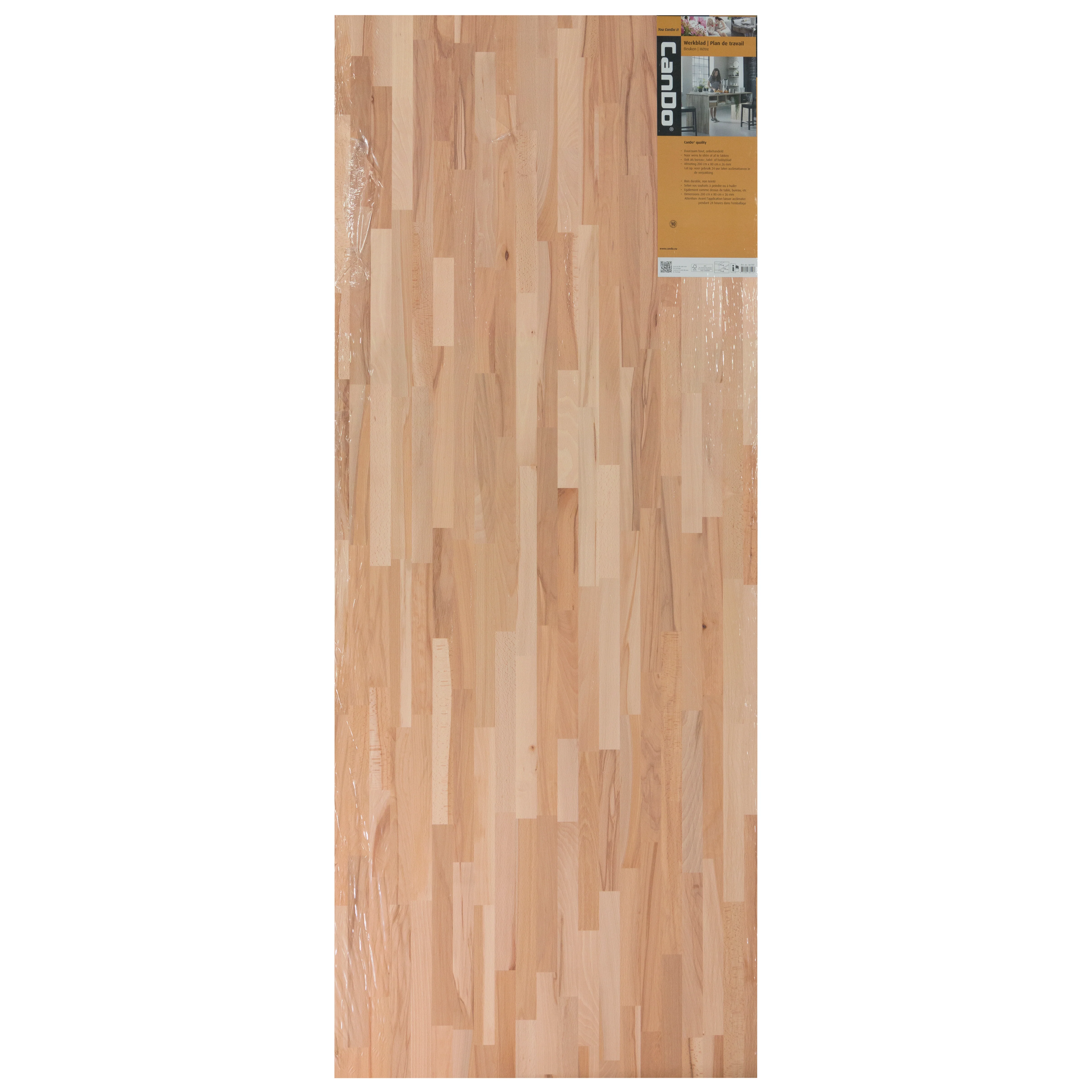 Werkblad massief beuken 26mm 200x80cm - Image 4