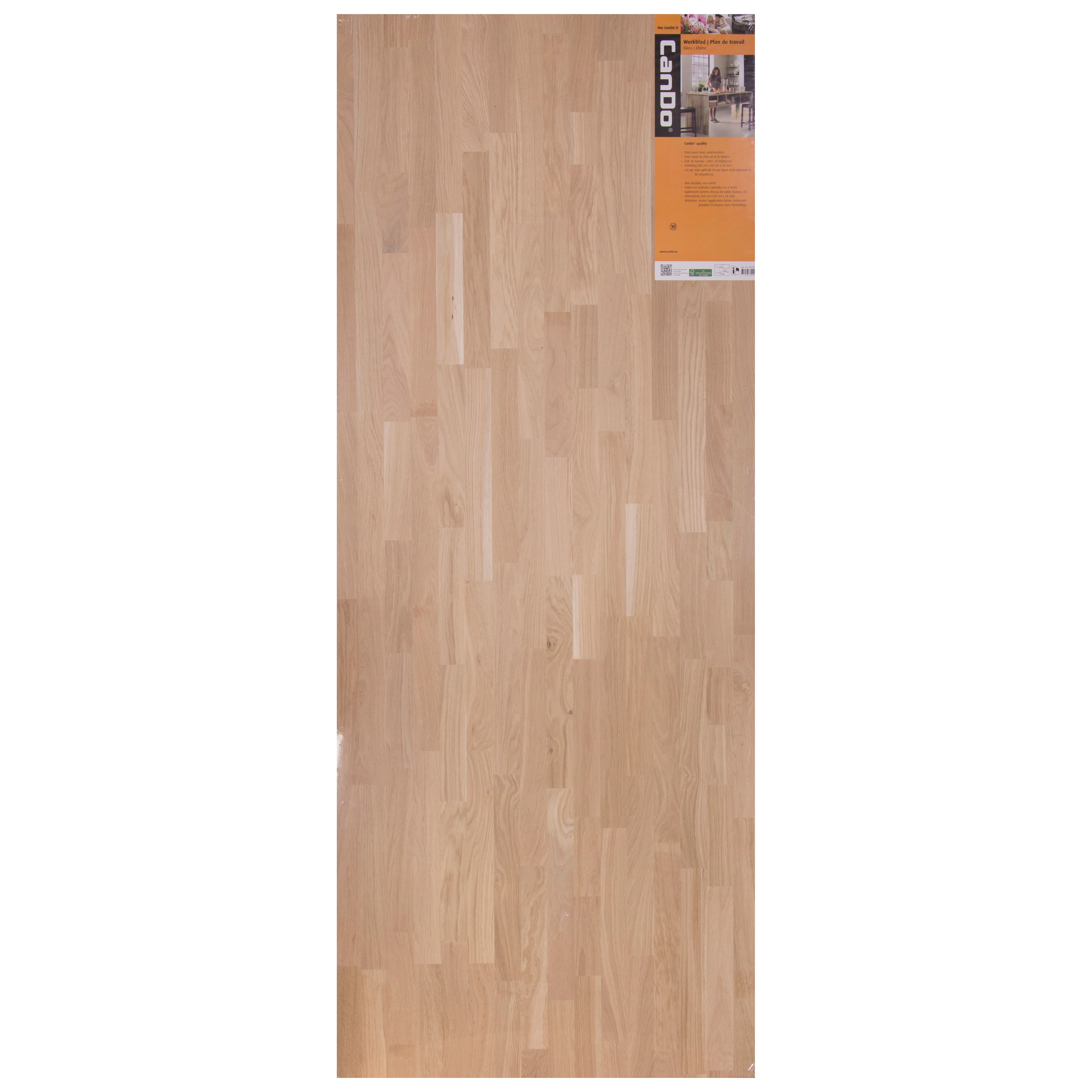 Werkblad massief eiken 26mm 200x80cm - Image 4